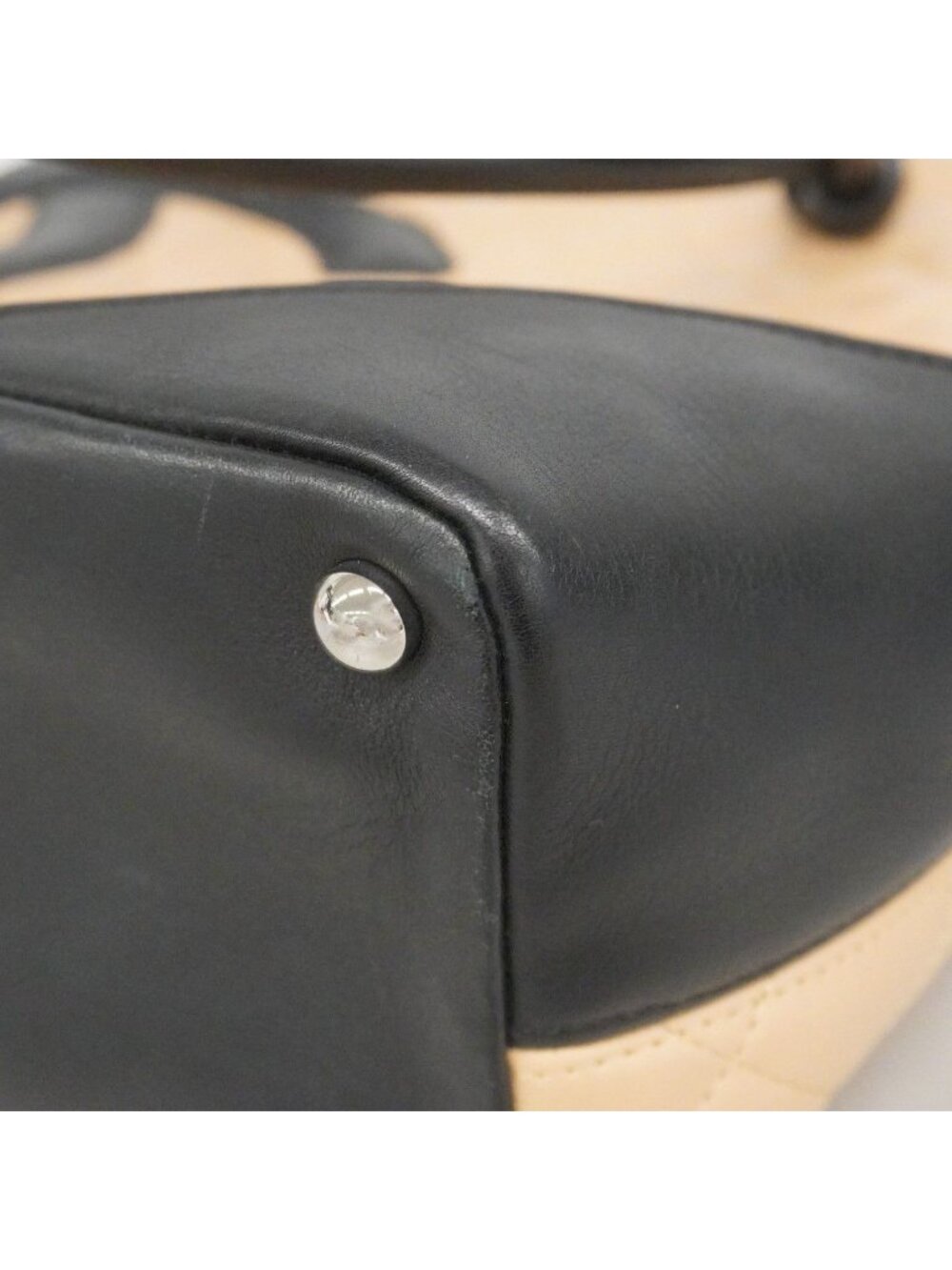 Chanel Tote Cambon Lambskin Beige Black Silver - Picture 7 of 10